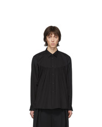 schwarzes Langarmhemd von Comme Des Garcons Homme Plus