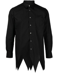 schwarzes Langarmhemd von Comme Des Garcons Homme Plus
