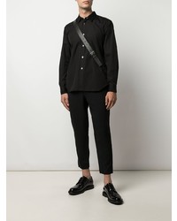 schwarzes Langarmhemd von Comme des Garcons Homme Deux