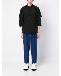 schwarzes Langarmhemd von Comme des Garcons Homme Deux