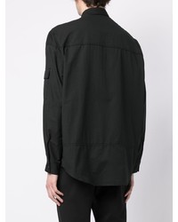 schwarzes Langarmhemd von Comme des Garcons Homme