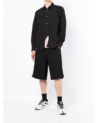 schwarzes Langarmhemd von Comme Des Garcons Homme Plus