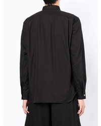 schwarzes Langarmhemd von Comme Des Garcons Homme Plus