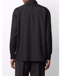 schwarzes Langarmhemd von Comme Des Garcons Homme Plus