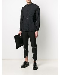 schwarzes Langarmhemd von Comme Des Garcons Homme Plus