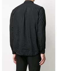 schwarzes Langarmhemd von Comme Des Garcons Homme Plus