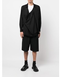 schwarzes Langarmhemd von Comme Des Garcons Homme Plus