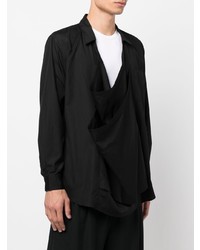 schwarzes Langarmhemd von Comme Des Garcons Homme Plus