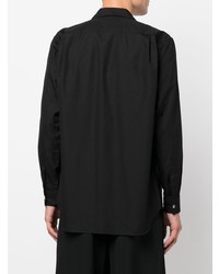 schwarzes Langarmhemd von Comme Des Garcons Homme Plus