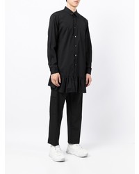 schwarzes Langarmhemd von Comme Des Garcons Homme Plus