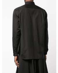 schwarzes Langarmhemd von Comme Des Garcons Homme Plus