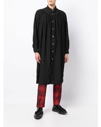 schwarzes Langarmhemd von Comme Des Garcons Homme Plus