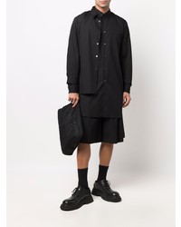 schwarzes Langarmhemd von Comme Des Garcons Homme Plus