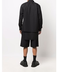 schwarzes Langarmhemd von Comme Des Garcons Homme Plus