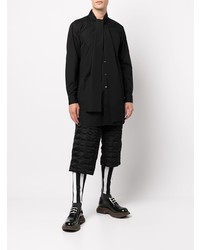 schwarzes Langarmhemd von Comme Des Garcons Homme Plus