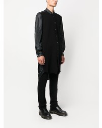 schwarzes Langarmhemd von Comme Des Garcons Homme Plus