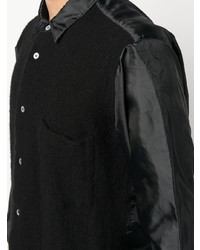 schwarzes Langarmhemd von Comme Des Garcons Homme Plus