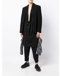 schwarzes Langarmhemd von Comme Des Garcons Homme Plus