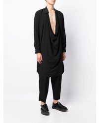 schwarzes Langarmhemd von Comme Des Garcons Homme Plus