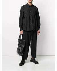 schwarzes Langarmhemd von Comme Des Garcons Homme Plus