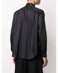 schwarzes Langarmhemd von Comme Des Garcons Homme Plus