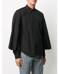 schwarzes Langarmhemd von Comme Des Garcons Homme Plus