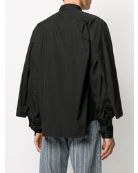 schwarzes Langarmhemd von Comme Des Garcons Homme Plus