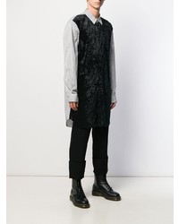 schwarzes Langarmhemd von Comme Des Garcons Homme Plus