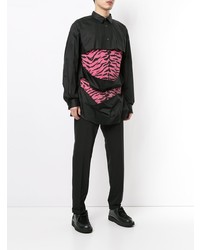 schwarzes Langarmhemd von Comme Des Garcons Homme Plus