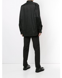 schwarzes Langarmhemd von Comme Des Garcons Homme Plus