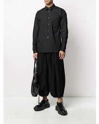 schwarzes Langarmhemd von Comme Des Garcons Homme Plus