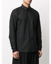 schwarzes Langarmhemd von Comme Des Garcons Homme Plus