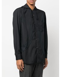 schwarzes Langarmhemd von Comme Des Garcons SHIRT