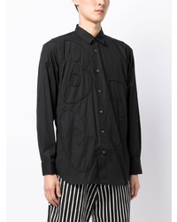 schwarzes Langarmhemd von Comme Des Garcons SHIRT