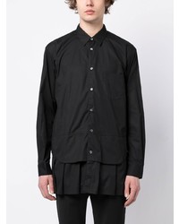 schwarzes Langarmhemd von Comme Des Garcons SHIRT