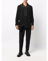 schwarzes Langarmhemd von Saint Laurent