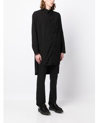 schwarzes Langarmhemd von Yohji Yamamoto