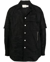 schwarzes Langarmhemd von Feng Chen Wang