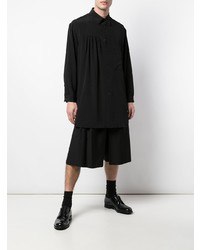 schwarzes Langarmhemd von Yohji Yamamoto