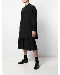 schwarzes Langarmhemd von Yohji Yamamoto