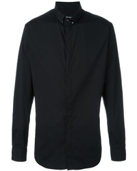 schwarzes Langarmhemd von Giorgio Armani
