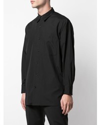 schwarzes Langarmhemd von Yohji Yamamoto