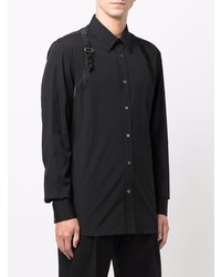schwarzes Langarmhemd von Alexander McQueen