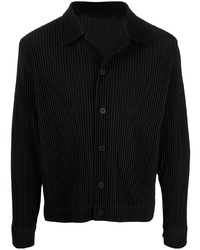 schwarzes Langarmhemd von Homme Plissé Issey Miyake