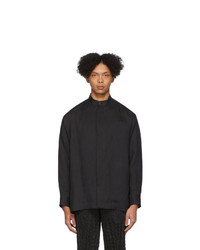 schwarzes Langarmhemd von Issey Miyake Men