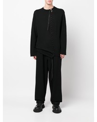 schwarzes Langarmhemd von Yohji Yamamoto