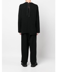 schwarzes Langarmhemd von Yohji Yamamoto