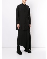 schwarzes Langarmhemd von Yohji Yamamoto