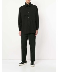 schwarzes Langarmhemd von Yohji Yamamoto