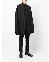 schwarzes Langarmhemd von Raf Simons